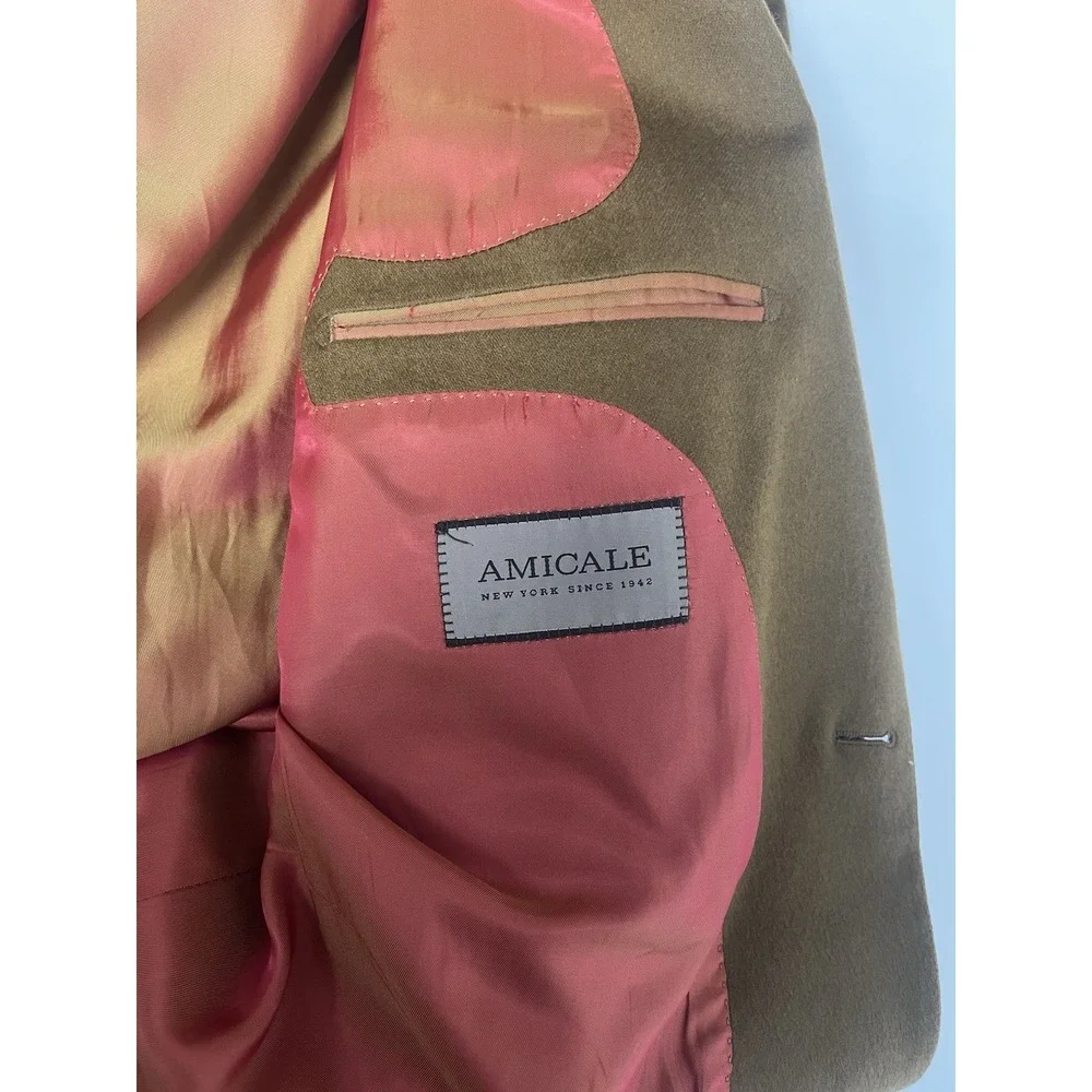 Amicale Sport Coat Mens 48R Dark Camel Wool Cashmere J Sandro‎ Blazer Ventresca